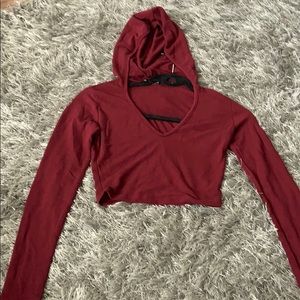 Red velvet crop top